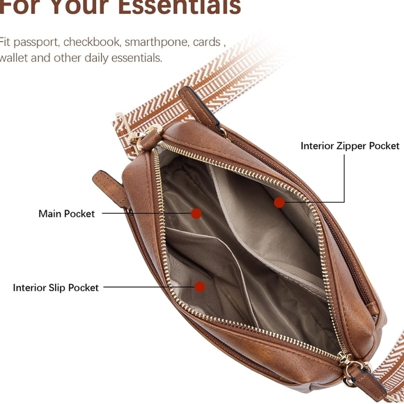 Bostanten Tan Leather Crossbody Bag - Picture 5 of 13